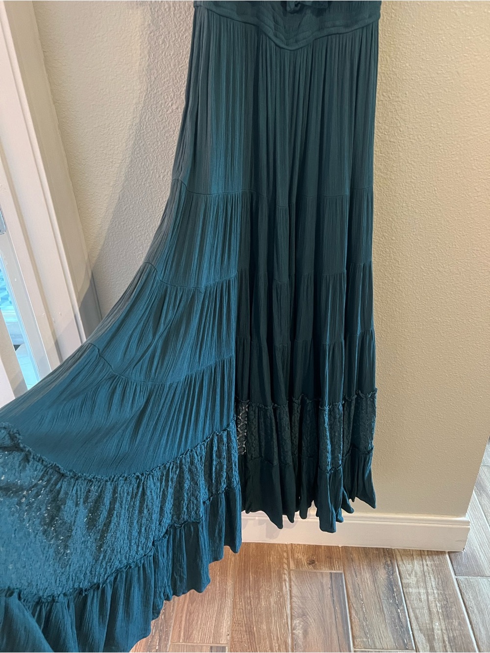 Free People Forest Green Tiered Maxi Dress - Picture 16 of 16
